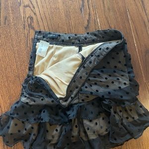 Black mesh ruffle skirt
